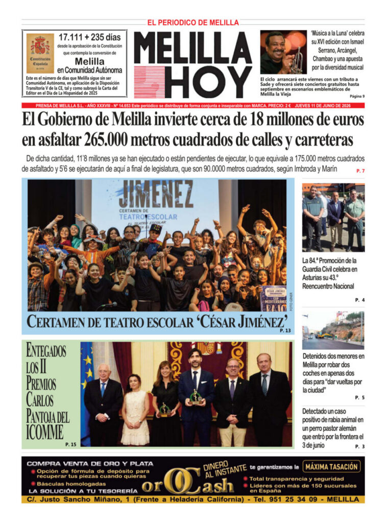 Certamen de teatro escolar en Melilla con estudiantes y premiados