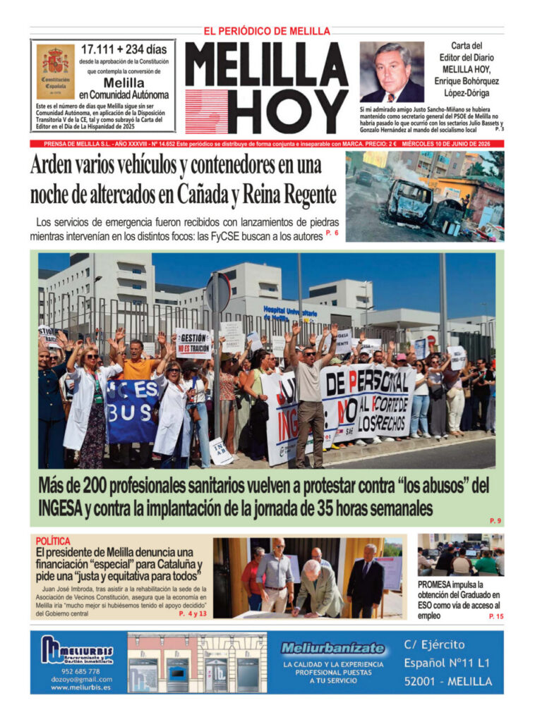 Protesta de profesionales sanitarios en Melilla contra abusos del INGESA