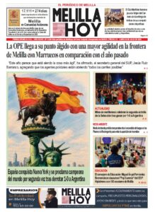 Portada del periódico Melilla Hoy del 20 de julio de 2026