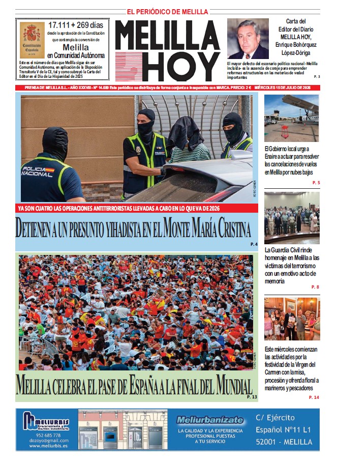 Detención de un presunto yihadista en el Monte María Cristina en Melilla.