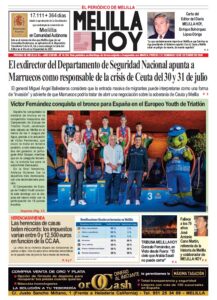 Portada de Melilla Hoy con una fotografía grupal de deportistas y una mascota